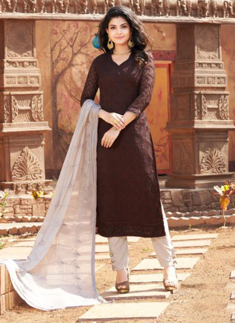 designer chiffon suits